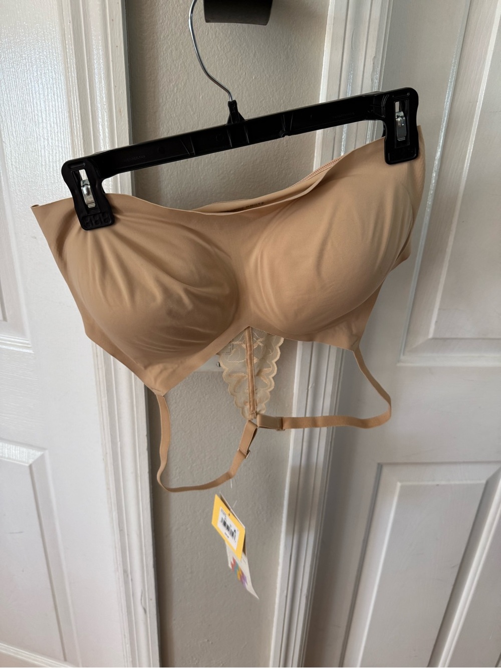 Strapless V-Neck Racerback Nude Bra